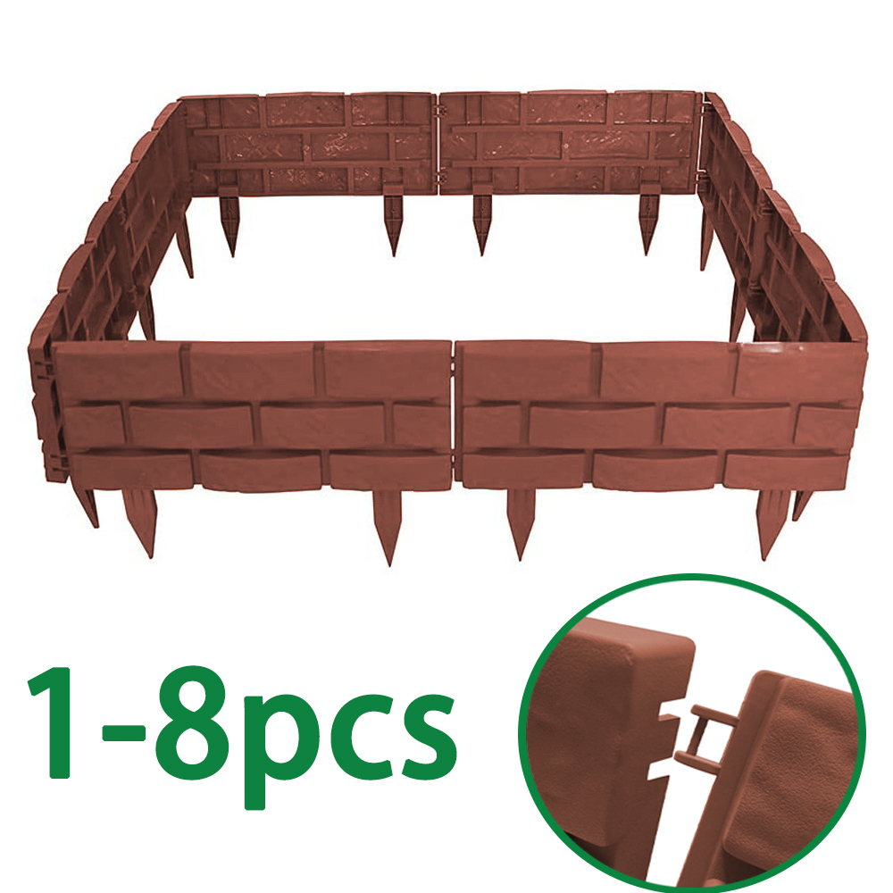 Smart Garden Edging - 1-8Pcs 모조 돌 플라스틱 울타리 정원