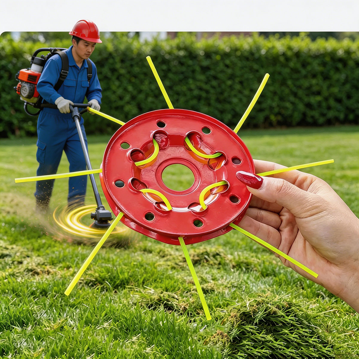 Smart Garden Edging - 철제 8홀 디스크 잔디 트리머 헤드