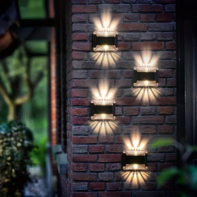 Smart Garden Led Lights - 4개입 태양광 벽등: 실외 LED 입구등,