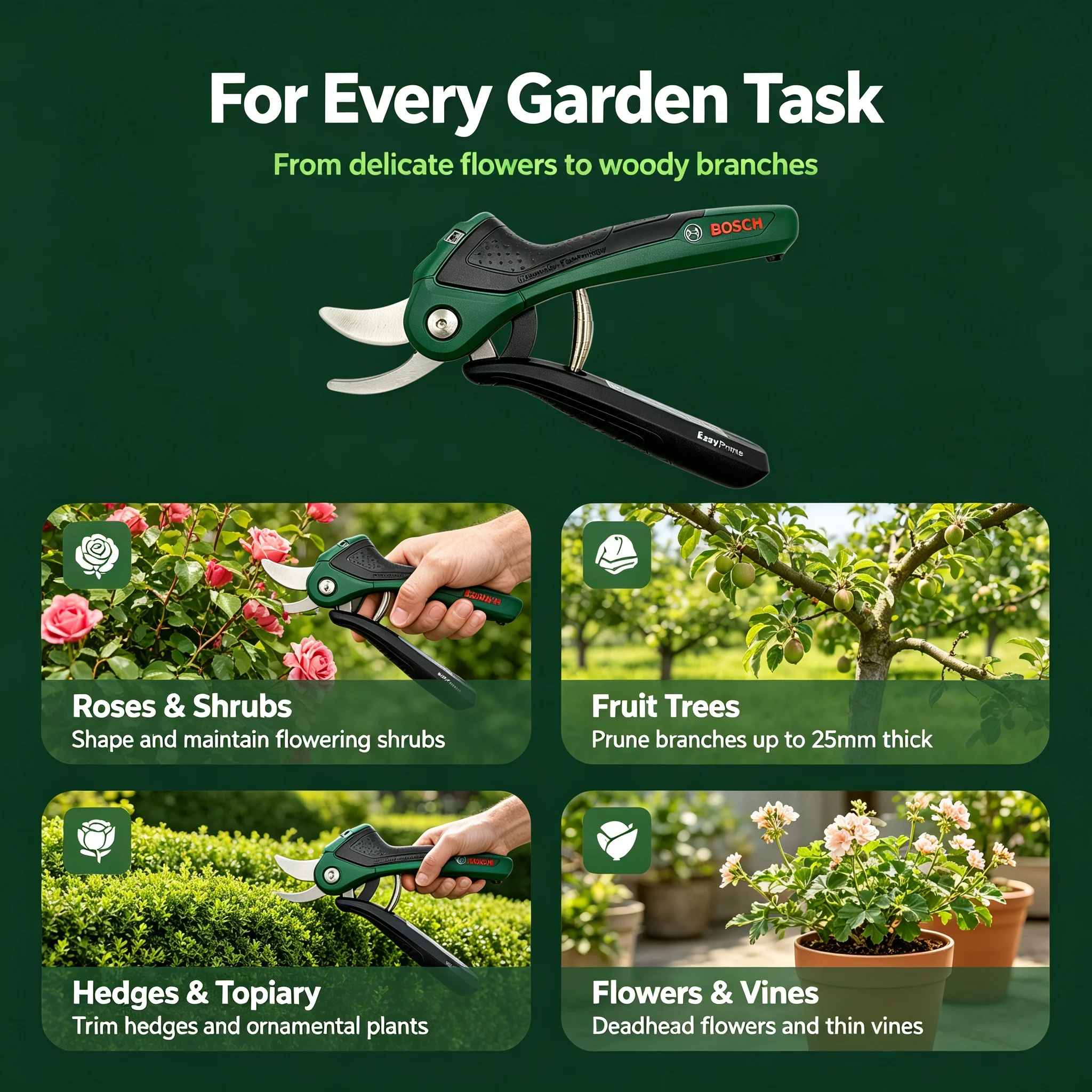 Smart Garden Bosch - 보쉬 3.6V 무선 스마트 전정가위 충전식