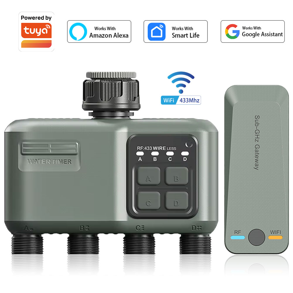 Smart Garden Sensors - 정원 호스용 4구 프로그래밍 가능 물