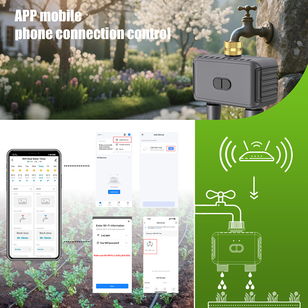 Tuya WiFi 워터 타이머 스마트 2 콘센트 스프링 - Smart Garden At Home 리뷰 및 가격