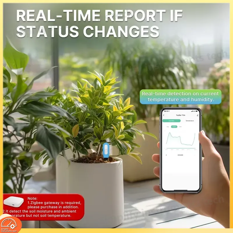 스마트 토양 수분 온도 센서 WiFi Zigbee 정원 - Smart Garden Monitoring System 리뷰 및 가격