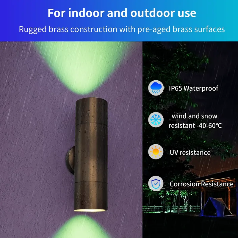 내구성 있는 황동 야외 LED 벽등 IP65 방수 디자 - Smart Garden Led Lights 리뷰 및 가격