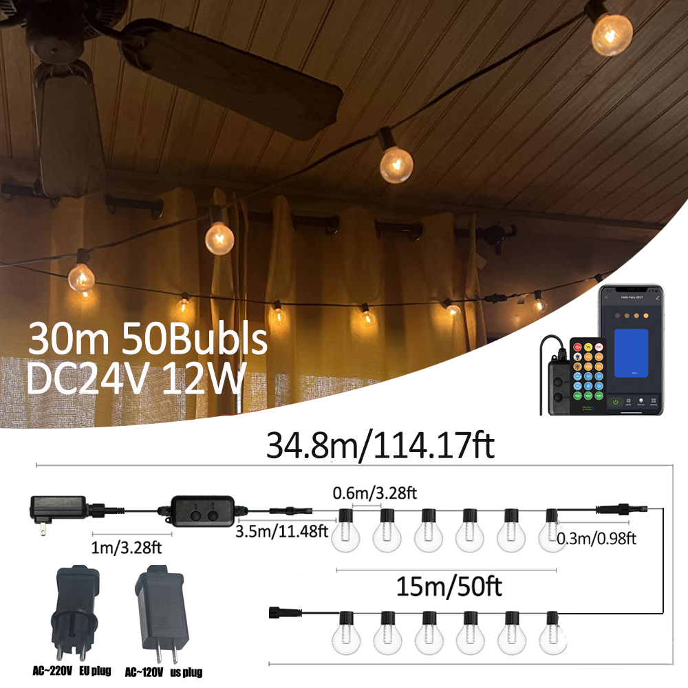 G40 스마트 야외 DIY LED 스트링 조명 리모컨  - Smart Garden Led Lights 리뷰 및 가격