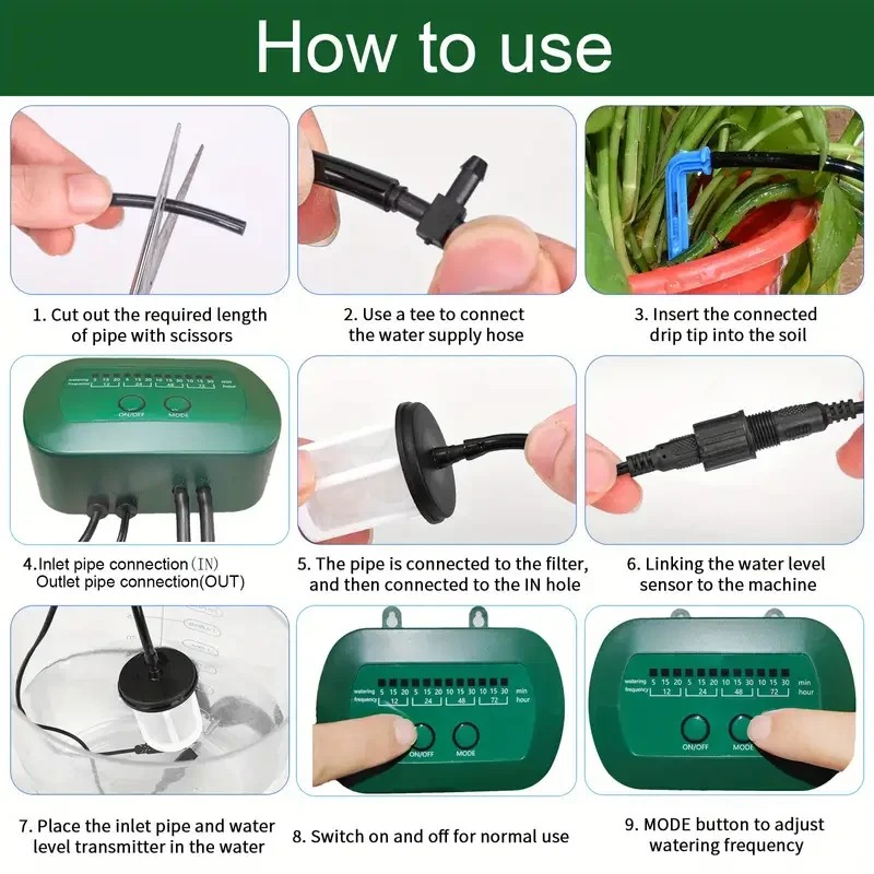 냄비 식물을위한 내장 1800mAh 배터리 관개 기능이 - Smart Garden Watering System 리뷰 및 가격