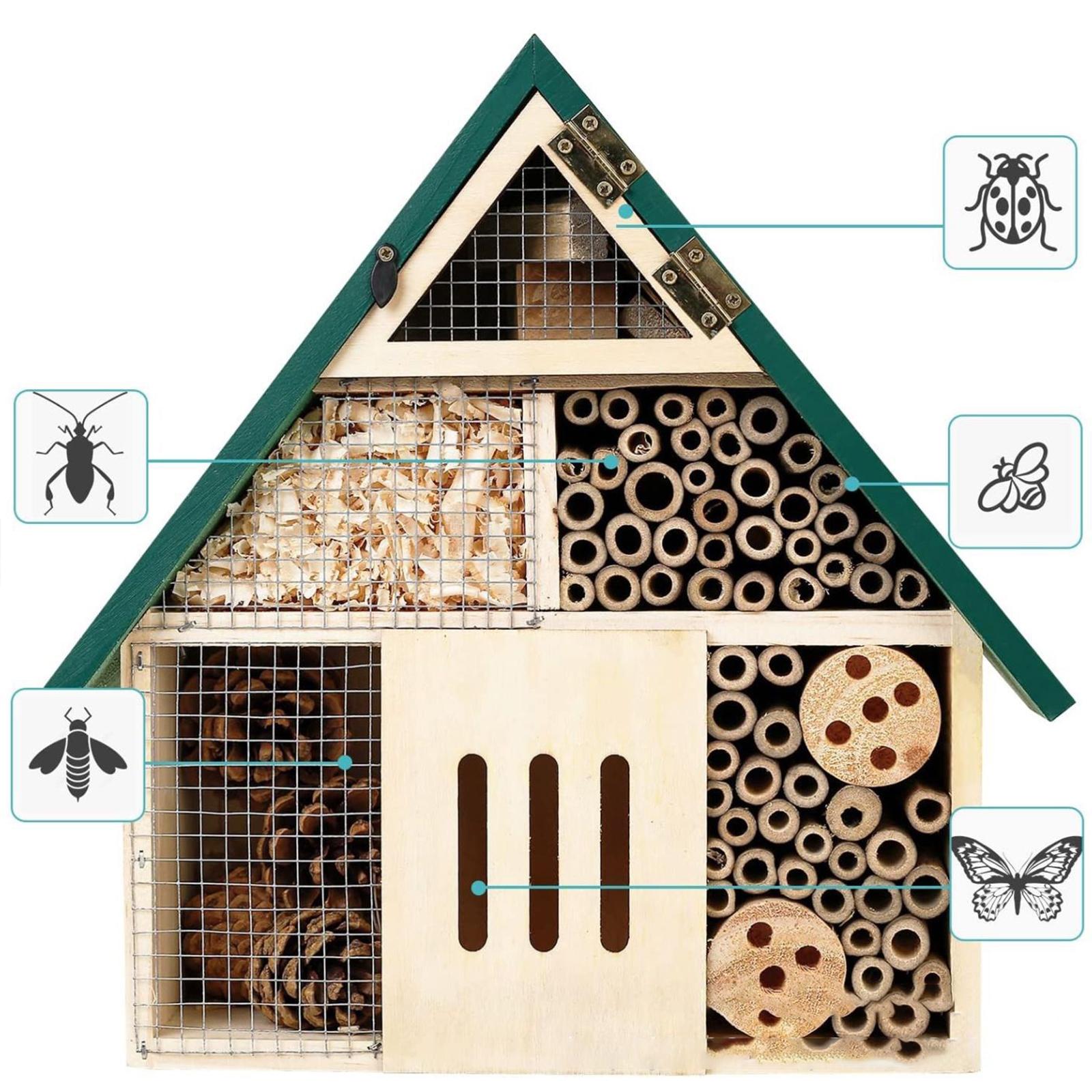 꿀벌 호텔 유익한 꿀벌 나무 나비 호텔 울타리 야외 정 - Insect Hotel Wood 리뷰 및 가격
