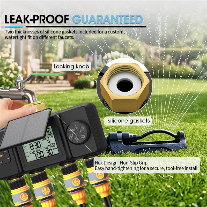 ABAE-솔라 관수 타이머 자동 관수 시스템 4존 스마 - Smart Garden Tap Timer 리뷰 및 가격